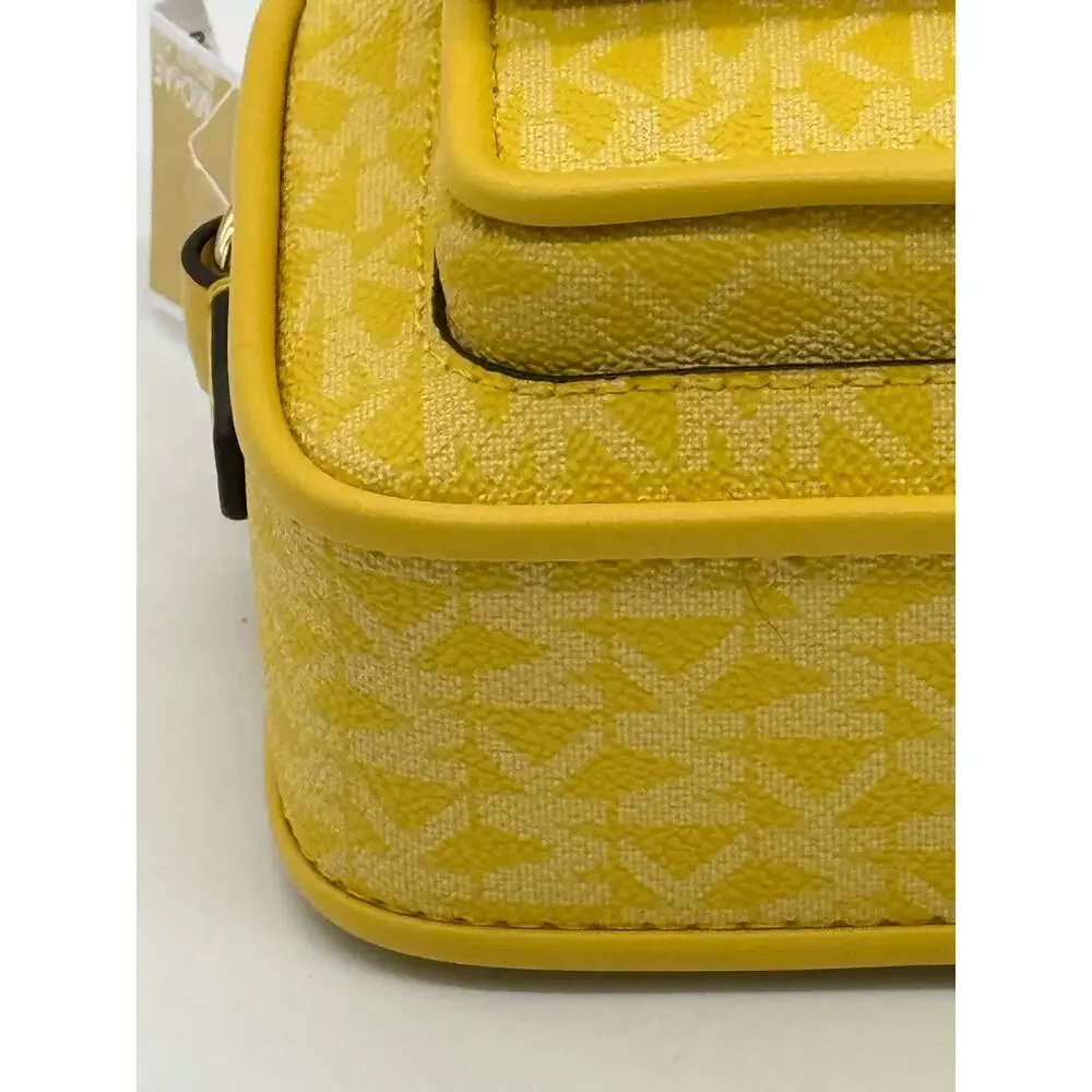 RETAIL PRICE $448 Michael Kors Mercer Medium Logo Yellow Accordion Crossbody*NWT - Picture 6 of 10